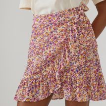 La Redoute Collections Minigonna A Portafoglio, Volant Giallo Donna Taglie 42 (FR) - 46 (IT)