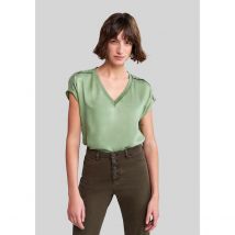 Ikks Blusa Scollo A V Senza Maniche Verde Donna Taglie 36 (FR) - 40 (IT)