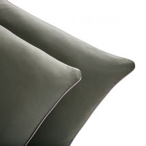 Emma X La Redoute Interieurs Federa Per Guanciale Satin Di Cotone, Bérénice Verde Taglie 63 x 63 cm