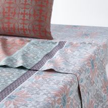 So'home Lensuolo Fantasia In Flanella Di Cotone Bergame Grigio Taglie 240 x 290 cm