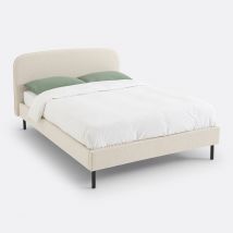 La Redoute Interieurs Letto Imbottito Tessuto Bouclé Con Rete, Conto Beige Taglie 180 x 200 cm