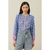 LOUISE MISHA Blusa Stampata, Collo Rotondo, Maniche Lunghe, Jane