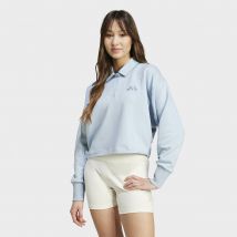 Adidas Sportswear Felpa Collo Polo All Seazon Blu Donna Taglie XL