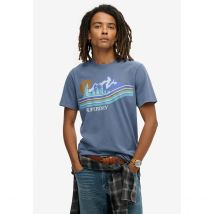 Superdry T-shirt Con Stampa Blu Uomo Taglie XXL