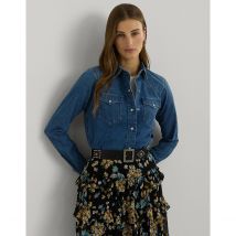 Lauren Ralph Lauren Camicia In Denim Con Bottoni A Pressione Blu Donna Taglie L