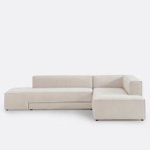 La Redoute Interieurs Divano Angolare Trasformabile Tessuto Texturé, Ginosa Beige Taglie angolo sinistro