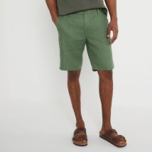 La Redoute Collections Bermuda In Lino Verde Uomo Taglie 42 (FR) - 46 (IT)