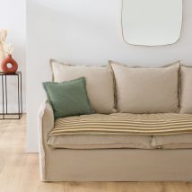 La Redoute Interieurs Materasso Da Seduta, Lino/cotone, Sybille Marrone Taglie 60 x 180 cm