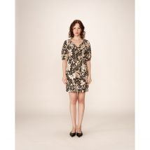 Grace & Mila Abito Corto In Cotone, Stampa Tropicale Pavane Nero Donna Taglie M