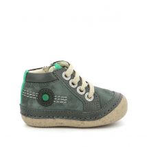 Kickers Stivaletti Con Lacci In Pelle Sonistreet Verde Bambina Taglie 25