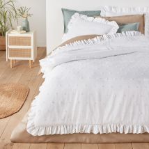 La Redoute Interieurs Copriletto Trapuntato Cotone, Savannah Bianco Taglie 150 x 150 cm