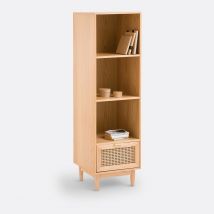 So'home Colonna Libreria Impiallacciata Rovere E Vimini, Loris