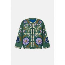 Louise Misha Giacca Ricamata A Maniche Lunghe Con Scollo Rotondo, Nelie Verde Donna Taglie 40 (IT) - 36 (FR)