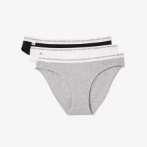 Lacoste Confezione Da 3 Culotte In Cotone Bianco Donna Taglie XS