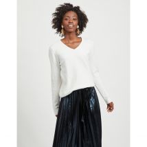 Vila Maglione Scollo A V In Maglia Fine Bianco Donna Taglie S