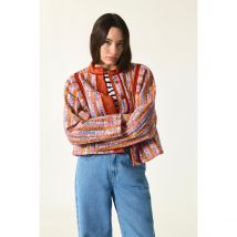 Des Petits Hauts Giacca Trapuntata Con Bottoni Patchwork Yogi Marrone Donna Taglie XS/S