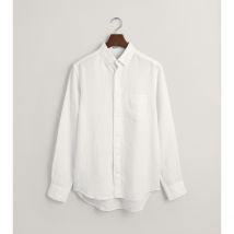 Gant Camicia Dritta In Lino Bianco Uomo Taglie S
