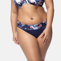 Dorina Slip Bikini Monaco A Vita Alta Con Risvolto Blu Donna Taglie L