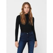 Jdy T-shirt A Coste, Collo Alto Nero Donna Taglie S
