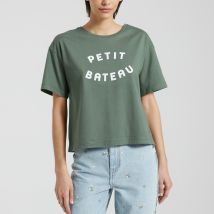 Petit Bateau T-shirt Le Boxy Verde Donna Taglie S