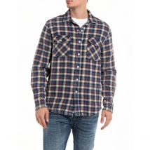 Replay Camicia Dritta A Maniche Lunghe A Quadri Altro Uomo Taglie M