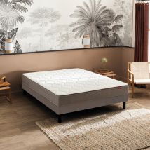Epeda Completo Materasso A Molle Le Dépaysant + Rete Grigio Taglie 140 x 200 cm