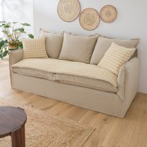 La Redoute Interieurs Materasso Da Seduta Garza Di Cotone Vichy, Capucine Multicolore Taglie 60 x 180 cm
