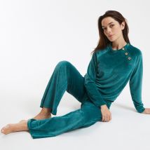 La Redoute Collections Pigiama In Maglia Velluto Blu Donna Taglie 38/40 (IT) - 34/36 (FR)