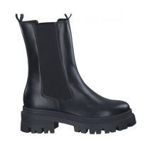 Tamaris Stivali Chelsea Alti In Pelle Nero Donna Taglie 36