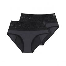 Dorina Confezione Da 2 Culotte Mestruali Eco Moon Lace Nero Donna Taglie XS