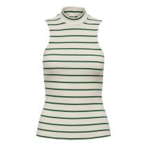 Only Tall Top A Righe, Collo Alto Bianco Donna Taglie XXL