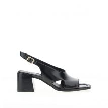 Mjus Sandali Slingback Con Punta Quadrata, Pelle Nero Donna Taglie 40