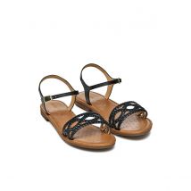 Geox Sandali Bassi In Pelle Sozy Nero Donna Taglie 37