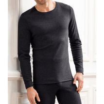 Damart T-shirt A Maniche Lunghe Con Scollo Rotondo Nero Uomo Taglie XXL