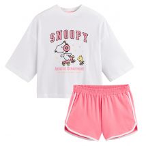 Snoopy Pigiama Corto Snoopy Roller Bianco Bambina Taglie XXS