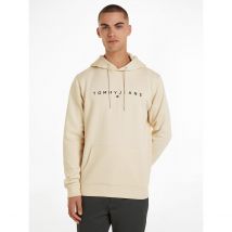 Tommy Jeans Felpa Dritta Con Cappuccio Linear Logo Beige Uomo Taglie M
