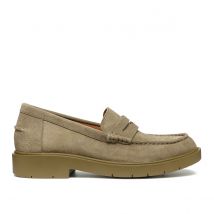 Geox Mocassini In Pelle Scamosciata Spherica Ec1 Marrone Donna Taglie 38