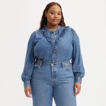 Levi’s Plus Blousa Carinna, Maniche Lunghe Blu Donna Taglie 44/46 (FR) - 48/50 (IT)