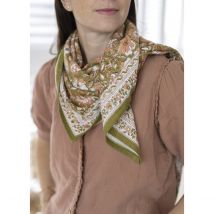 Bindi Atelier Grande Foulard Cotone Stampato Salvador Verveine
