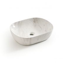 La Redoute Interieurs Lavabo Ovale In Ceramica Effetto Marmo, Mabel