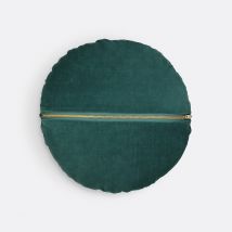 La Redoute Interieurs Cuscino Rotondo In Velluto, Velvet Verde Taglie diametro 35 cm