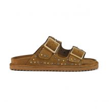 Colors Of California Sabot In Pelle Con Borchie Marrone Donna Taglie 39