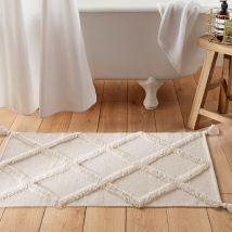 La Redoute Interieurs Tappeto Da Bagno Cotone Tessuto, 1300 G/m2, Gretna Beige Taglie 50 x 120 cm