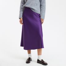 La Redoute Collections Gonna Svasata Lunga In Satin Opaco, Signature Marion Viola Donna Taglie 48 (FR) - 52 (IT)