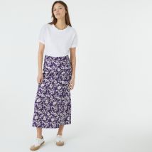 La Redoute Collections Gonna Lunga Con Bottoni, Stampa Floreale Nero Donna Taglie 52 (FR) - 56 (IT)