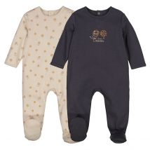 La Redoute Collections Confezione Da 2 Pigiami Tutina In Jersey, Stampa Leoni Grigio Taglie 0 mesi - 50 cm