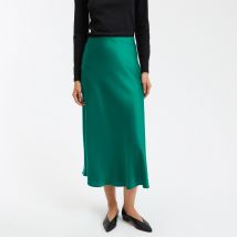 La Redoute Collections Gonna Svasata Lunga In Satin Opaco, Signature Marion Verde Donna Taglie 40 (FR) - 44 (IT)