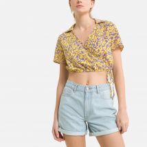 Noisy May Camicia Corta Stampa Animalier, Da Annodare Viola Donna Taglie M