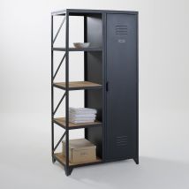 La Redoute Interieurs Armadio-scaffale 1 Anta, Metallo E Pino Oliato, Hiba