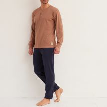 Daniel Hechter Lingerie Pigiama Lungo In Maglia Piqué Marrone Uomo Taglie L